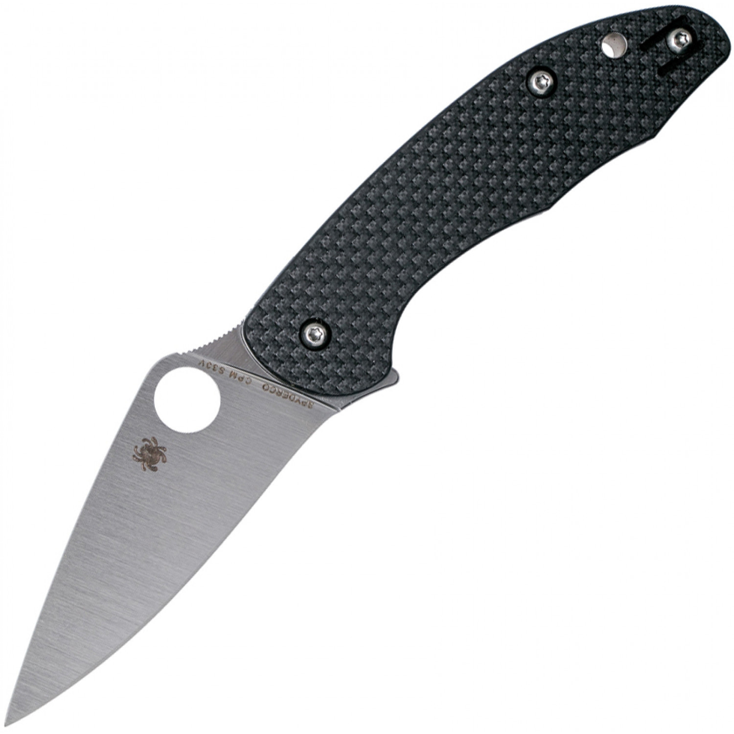 Нож складной MANTRA 3 Spyderco C233CFP, сталь Crucible CPM® S30V™ Satin Plain, рукоять карбон/стеклотекстолит G10, чёрный