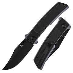 Фото Складной нож Tenable Bison, сталь Nitro-V, рукоять G10, черный/серый