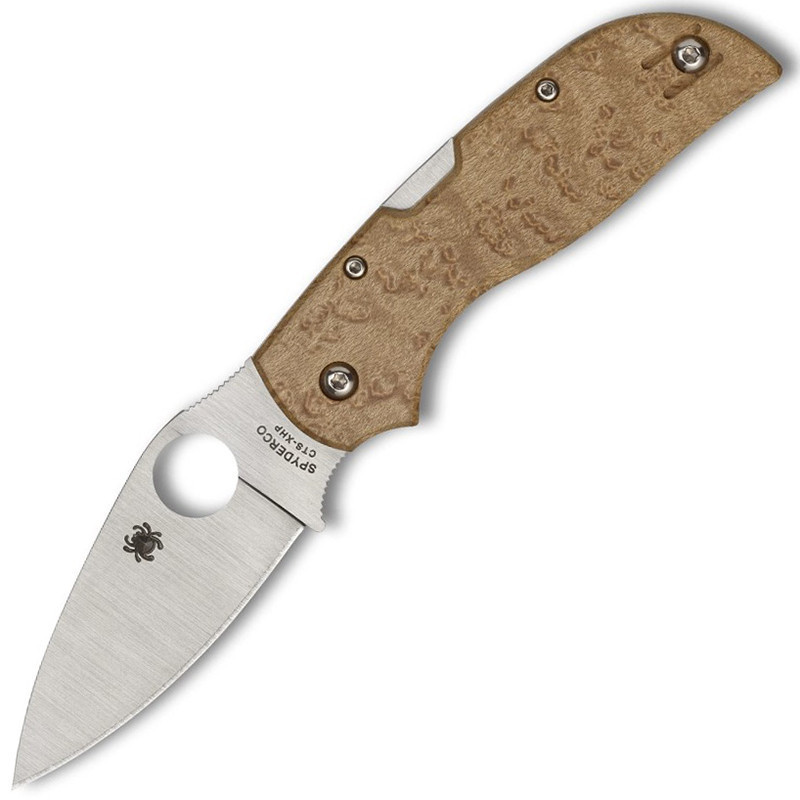 Нож складной Chaparral Spyderco, сталь CTS-XHP, рукоять Maple Wood
