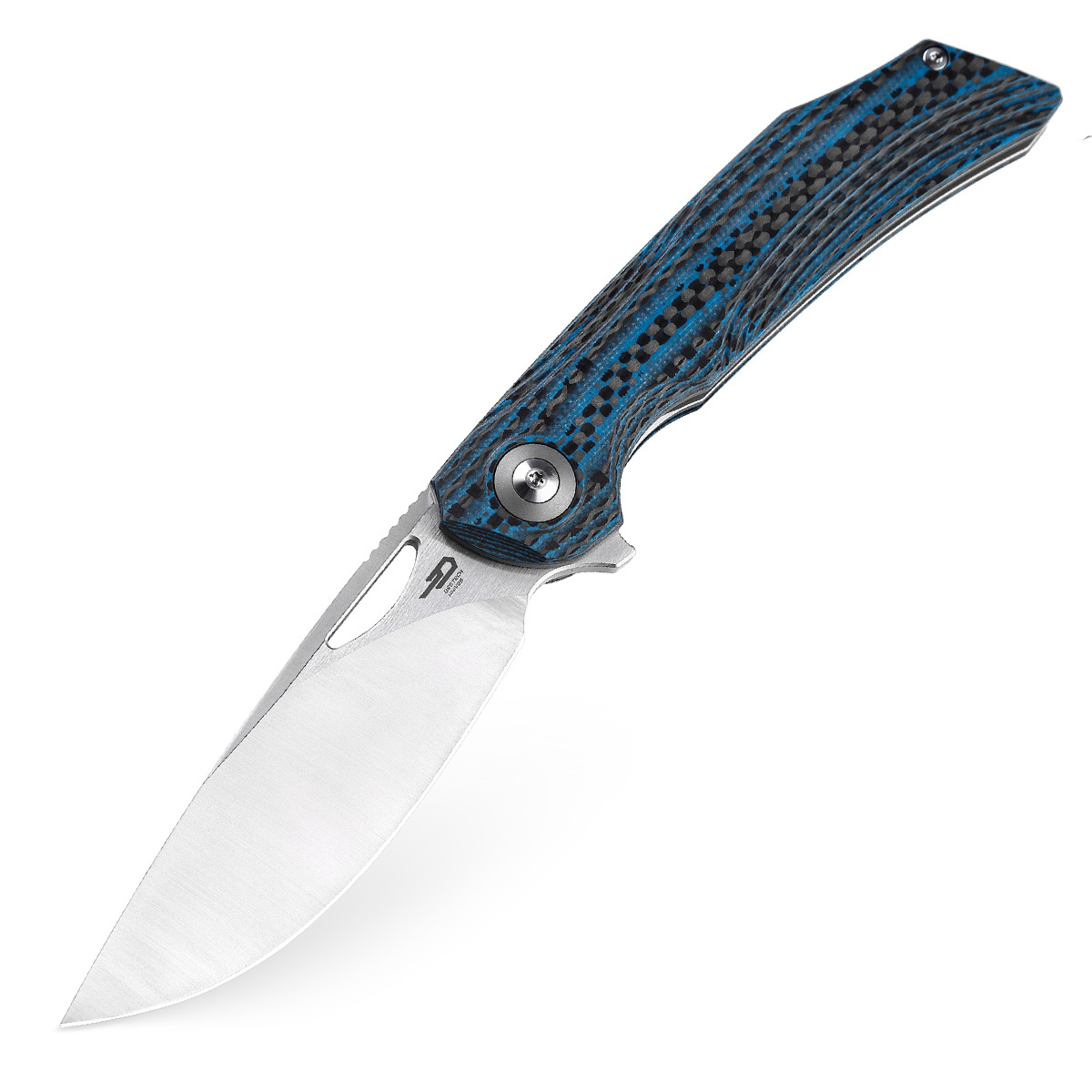 Складной нож Bestech Falko, сталь 154CM, рукоять G10/Carbon fiber, синий