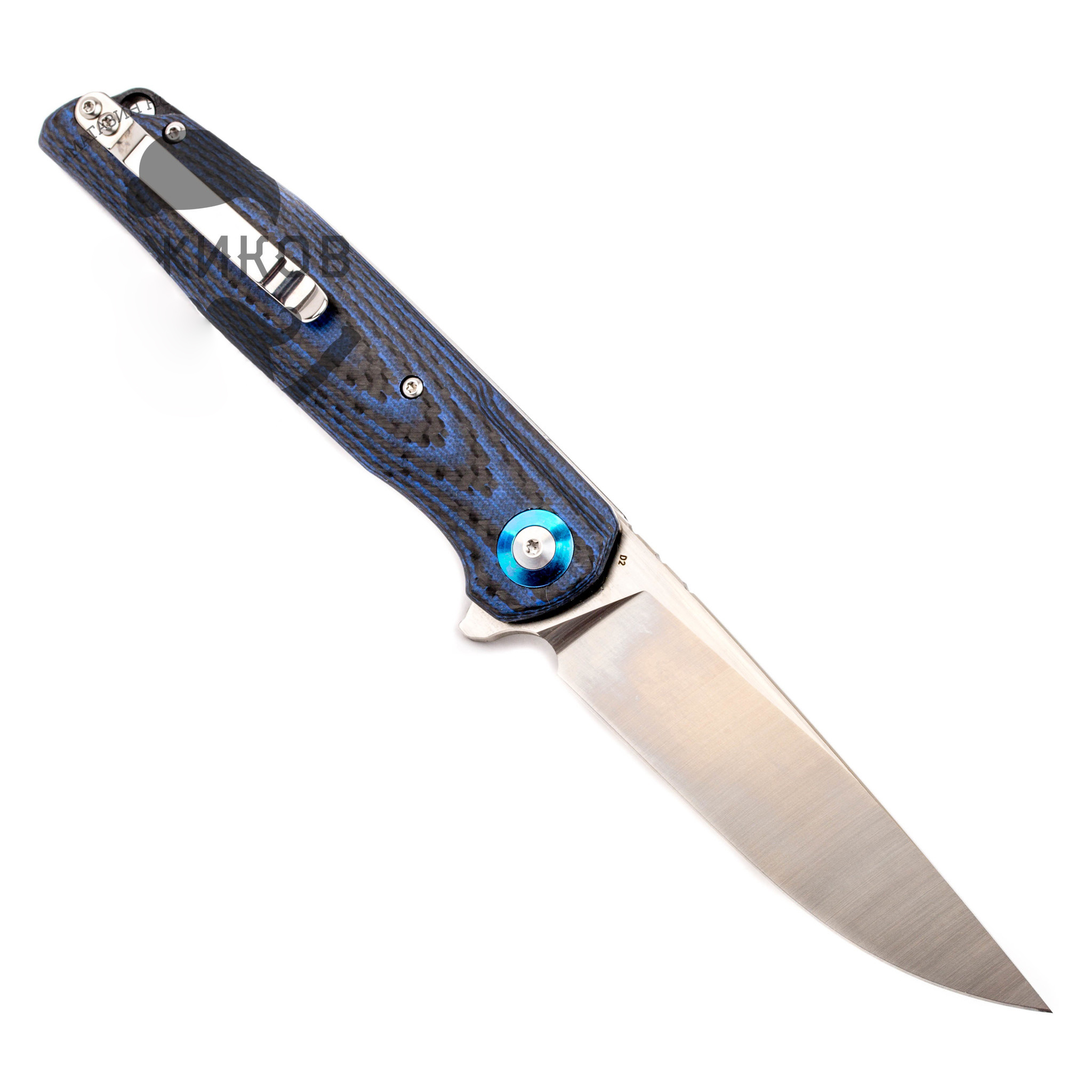 Складной нож Bestech Knives ASCOT, D2, Черно-синий карбон - фото 2