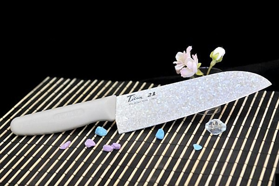 Кухонный нож Titanium Crystal, Tojiro, CLT-19S, Титан, в коробке - фото 3