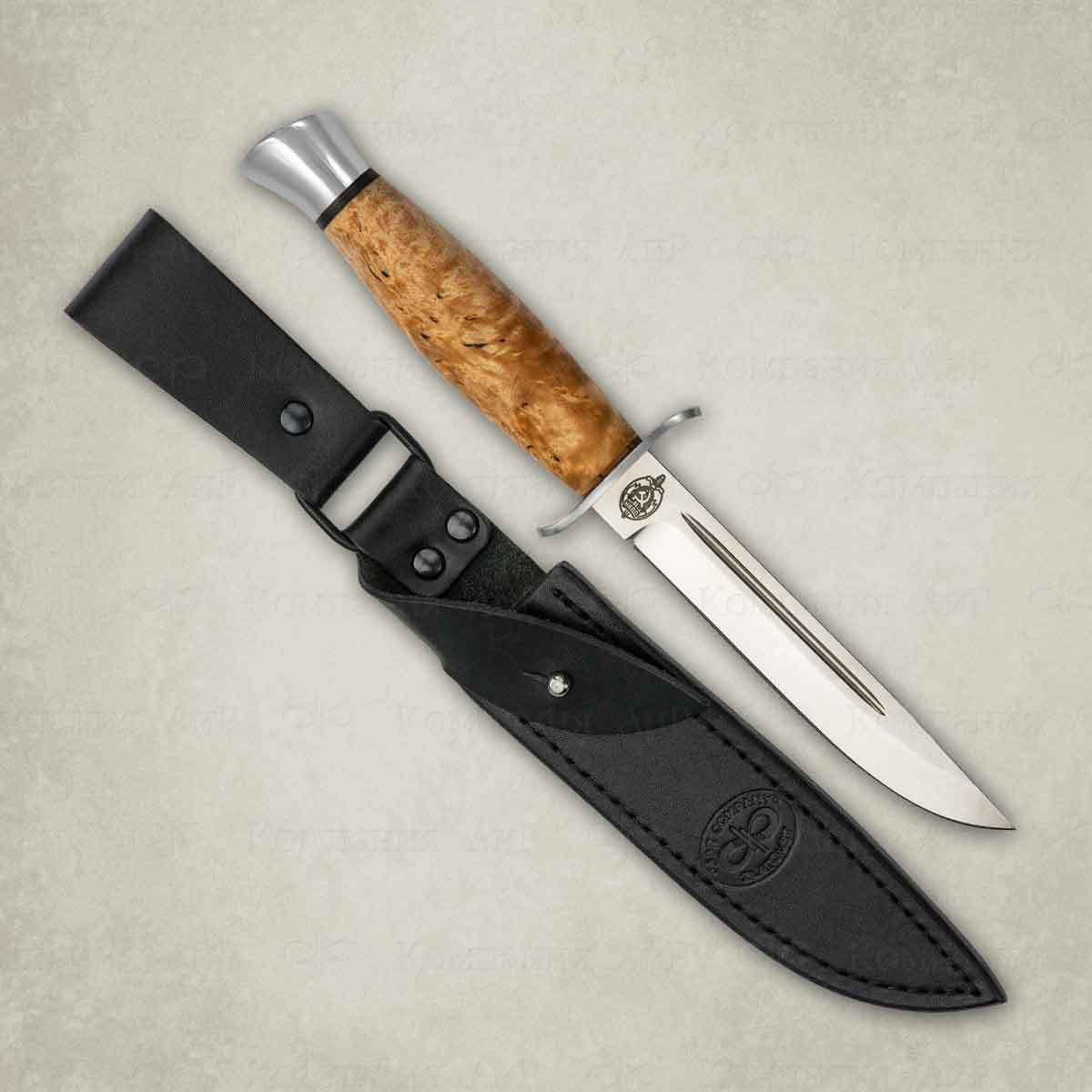 Нож АиР Финка-2, сталь ЭП-766, рукоять карельская береза - фото 1