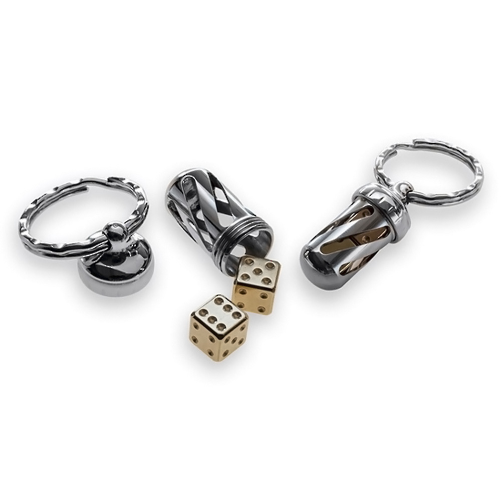 фото Брелок-капсула с игральными кубиками acorn dice brass, lion steel, нержавеющая сталь aisi 440, медь, l/dd ot