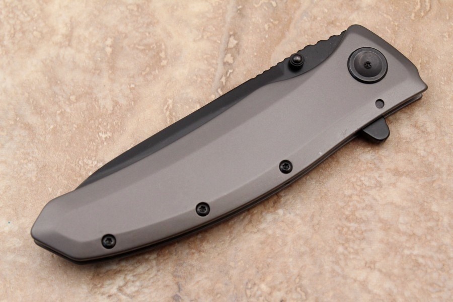 Складной полуавтоматический нож Kershaw Grid K2200, сталь 8Cr13MoV, рукоять нержавеющая сталь - фото 4