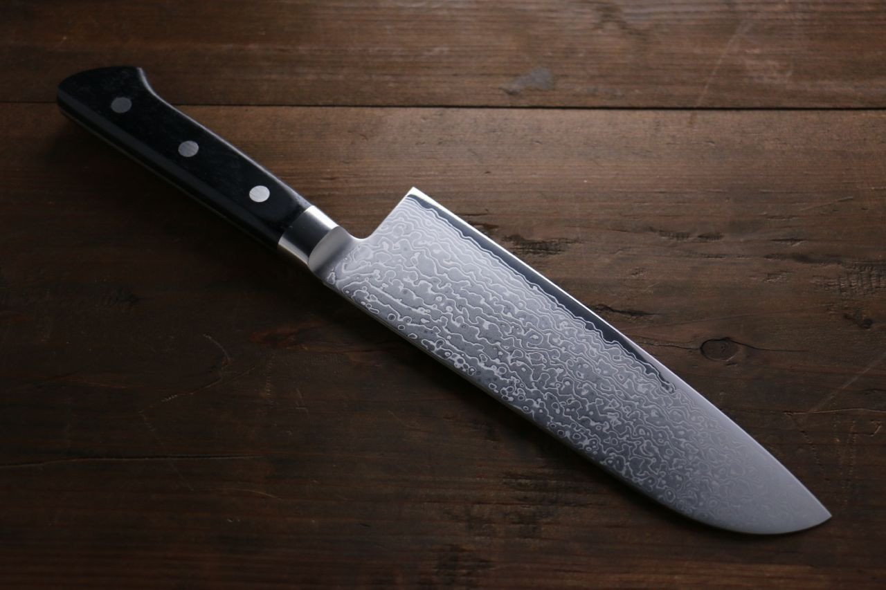 Нож кухонный Сантоку 175 мм SAKAI TAKAYUKI Damascus VG-10, 63 сл., pakkawood - фото 2