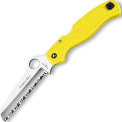 Фото Нож складной Atlantic Salt Spyderco C89SYL, сталь H1 Satin Serrated, рукоять термопластик FRN желтый