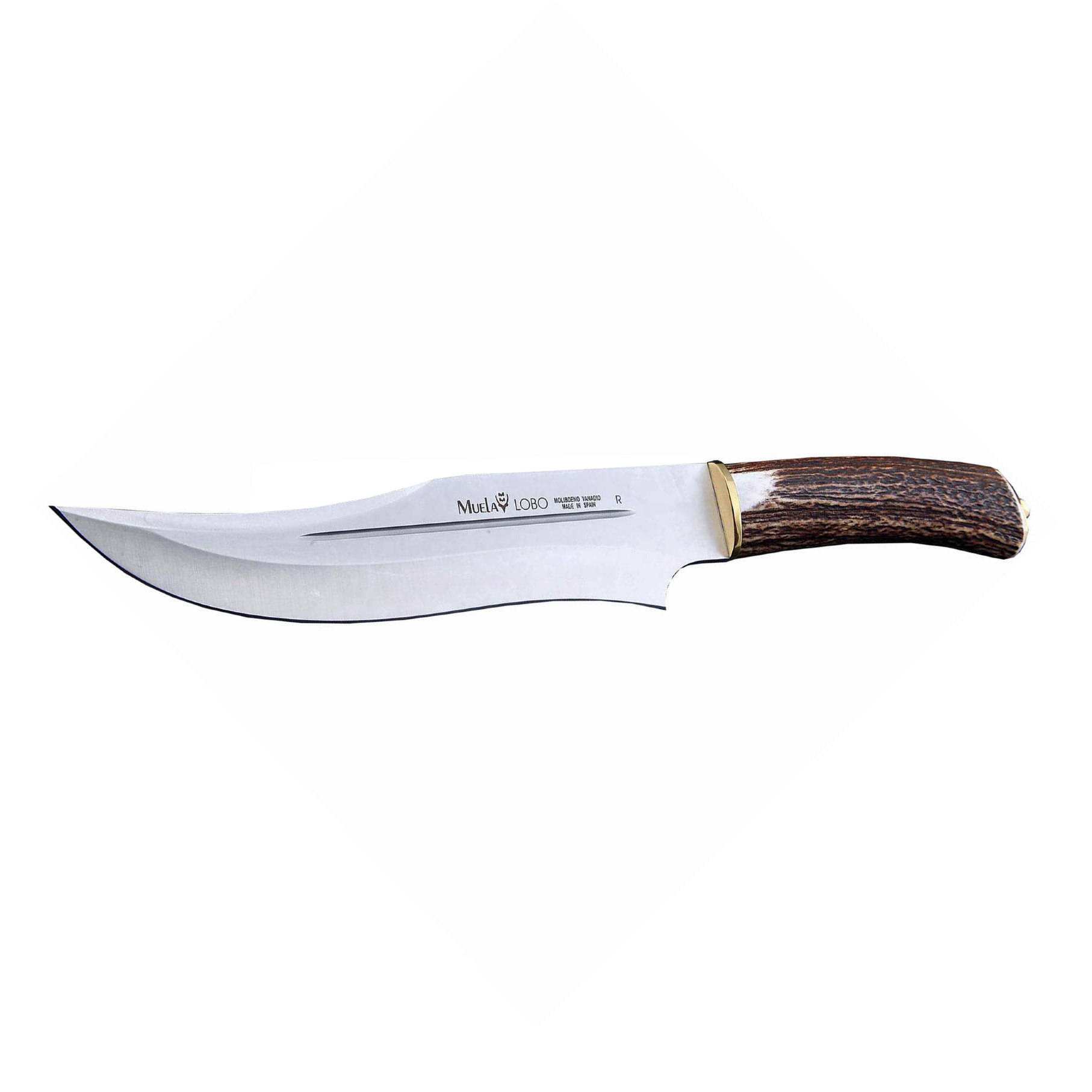 фото Нож с фиксированным клинком muela lobo, сталь x50crmov15, рукоять олений рог