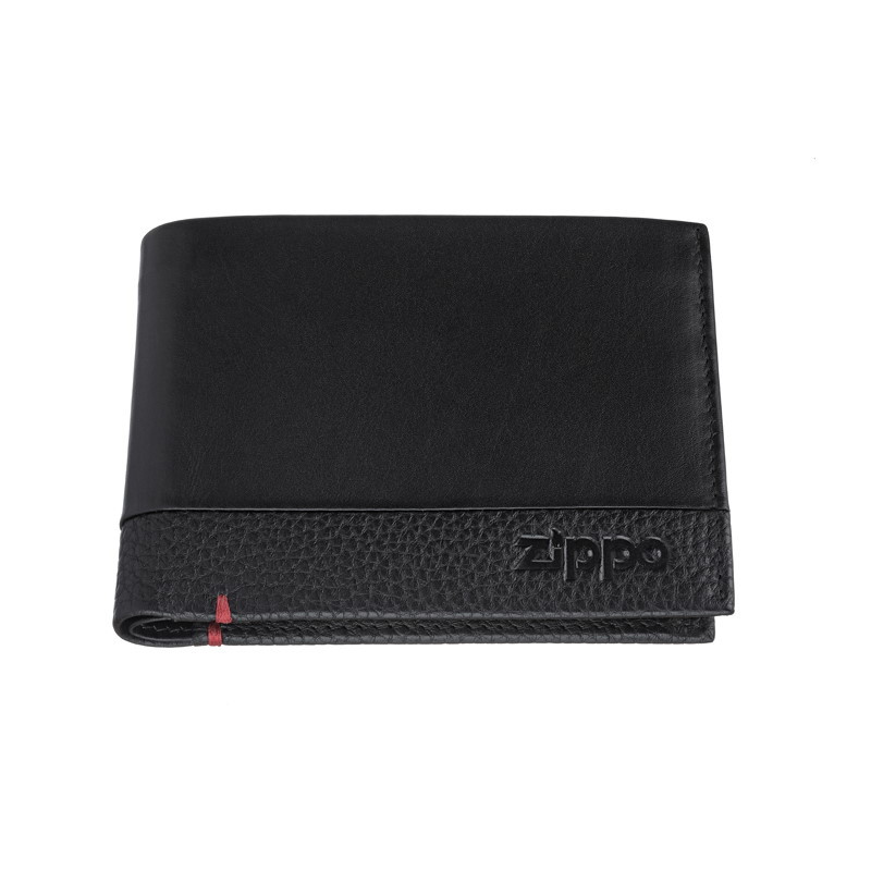 Портмоне ZIPPO с защитой от сканирования RFID, чёрное, натуральная кожа, 1229 см