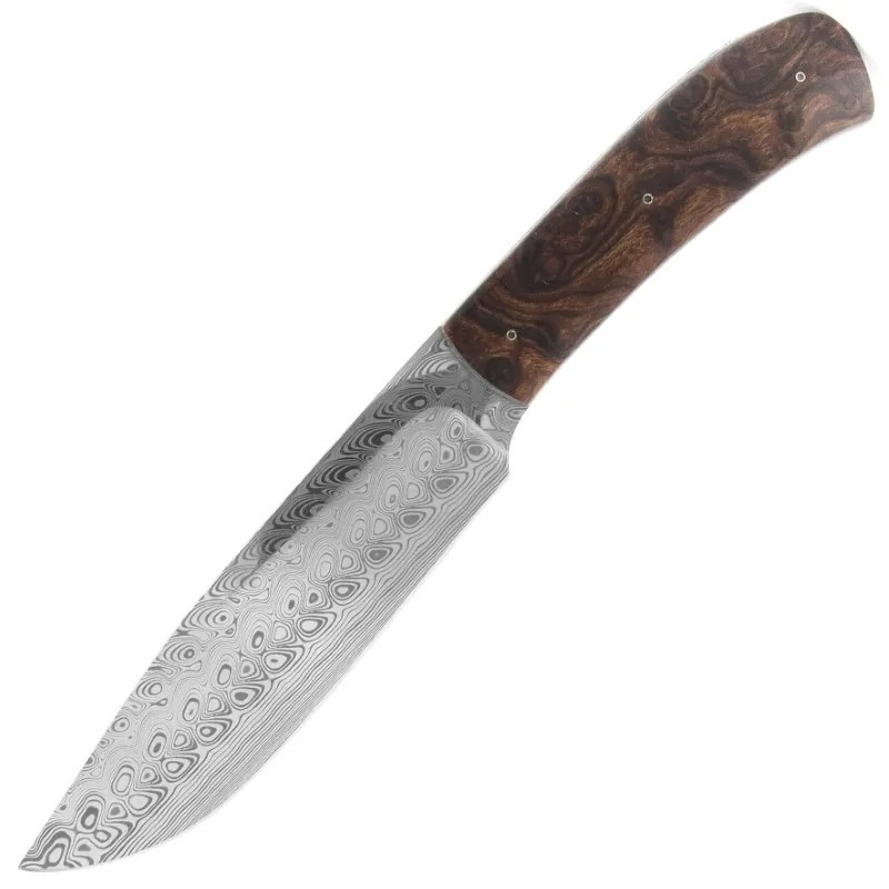 Нож с фиксированным клинком Arno Bernard Elephant Limited, нержавеющая дамасская сталь, рукоять аризонское железное дерево