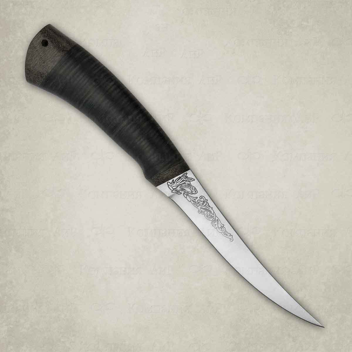 Нож Fish-ka, АиР, кожа, 100х13м нож цельнометаллический рифей текстолит 100х13м