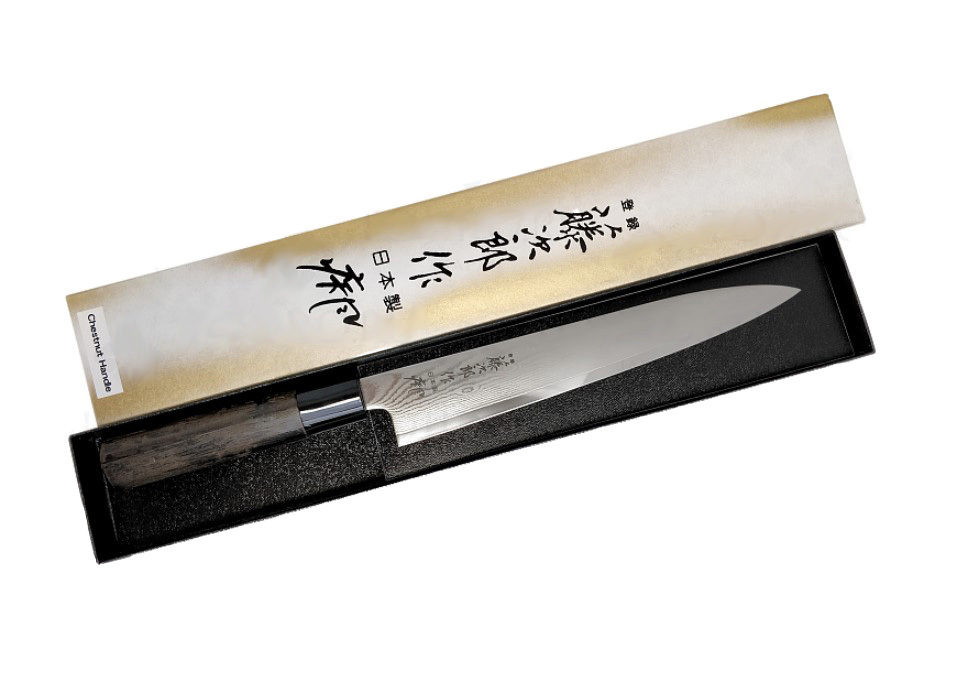 фото Нож поварской shippu, tojiro, fd-599, сталь vg-10, коричневый, в картонной коробке