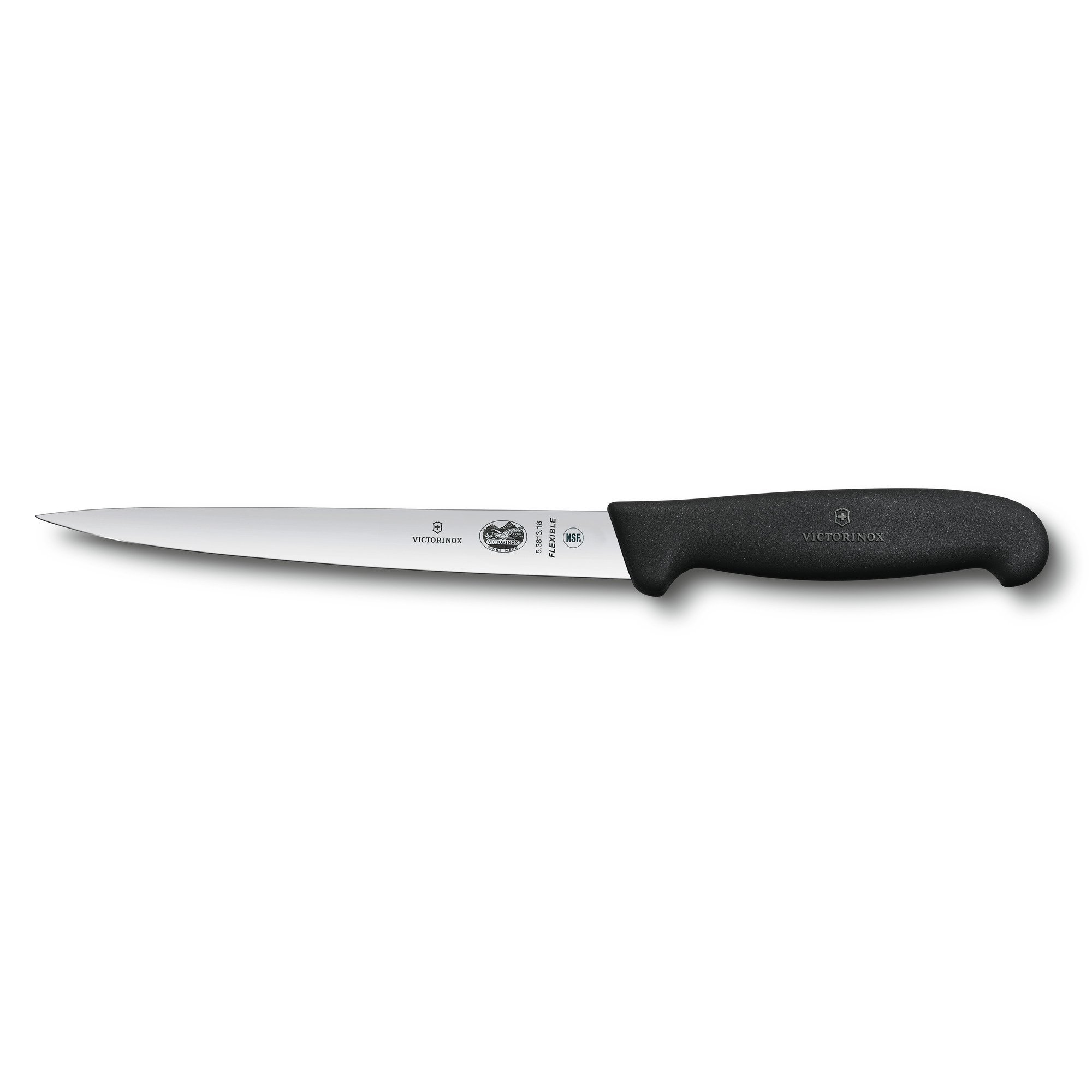 Нож филейный для рыбы Fibrox 18 см Victirinox, нержавеющая сталь, рукоять термопластический эластомер