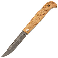 Фото Складной нож Fin-Track, дамаск, рукоять карельская береза