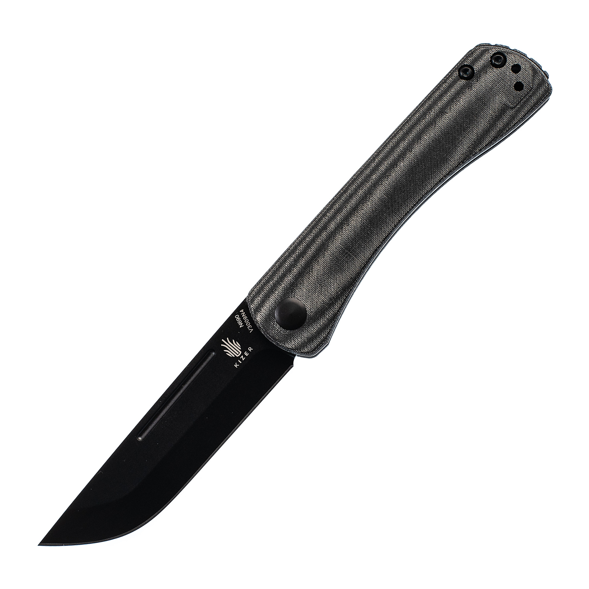 Складной нож Kizer Pinch, сталь N690, рукоять Black Micarta - фото 1