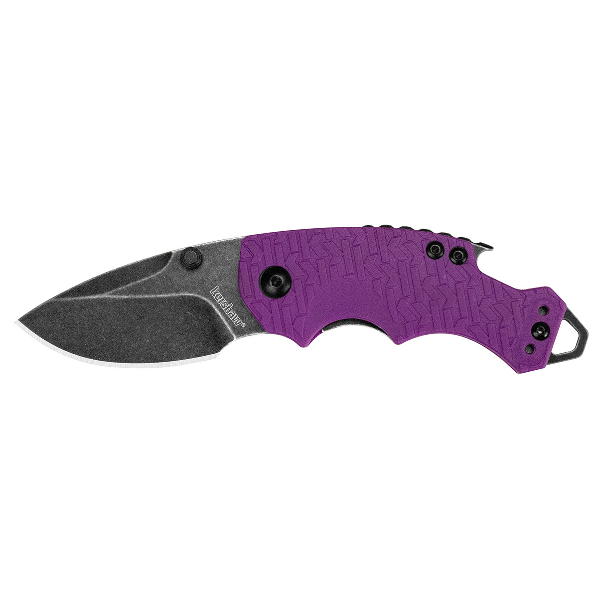 Нож складной Shuffle - KERSHAW 8700PURBW, сталь 8Cr13MoV c покрытием BlackWash™, рукоять текстурированный термопластик GFN фиолетового цвета - фото 1