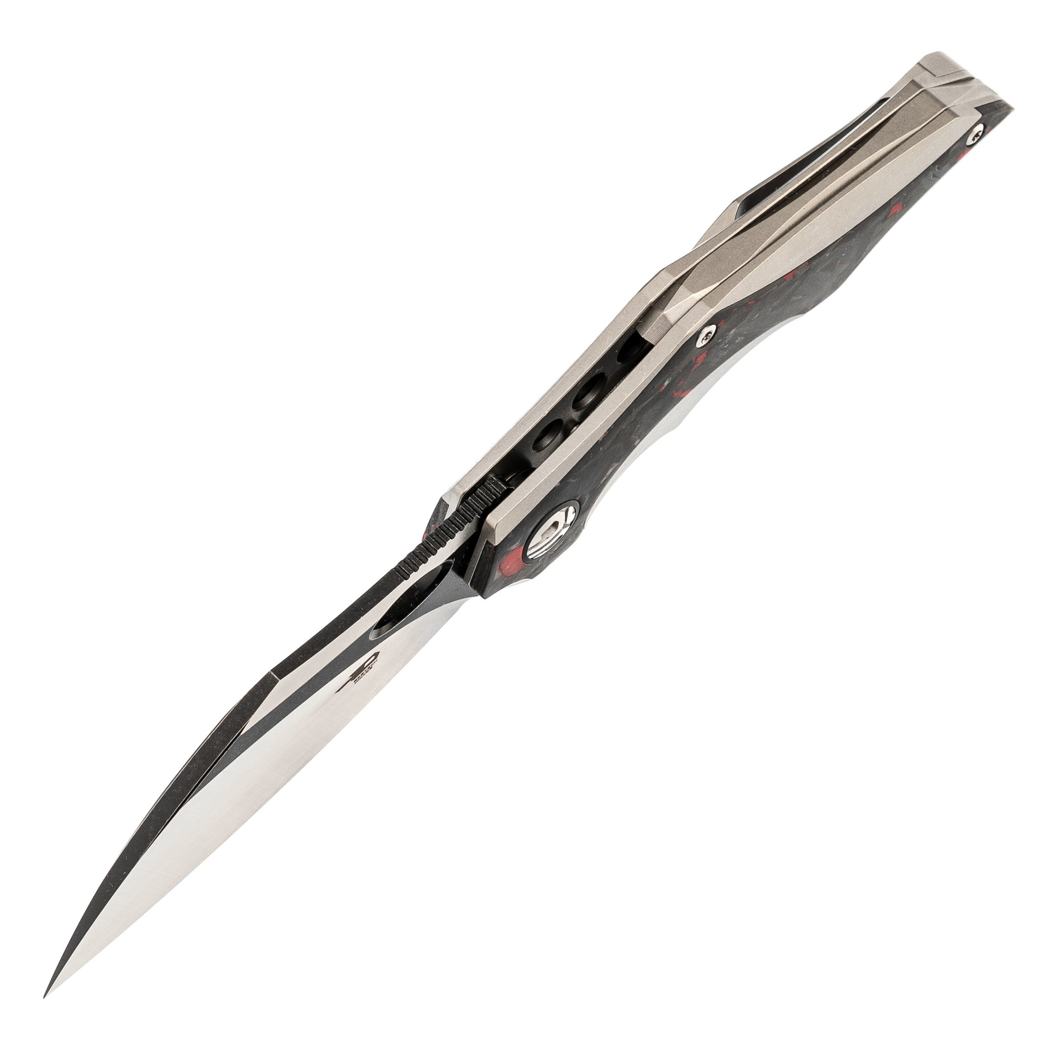 Складной нож Bestech Nogard, сталь M390, Titanium Black/Red Carbon - фото 2