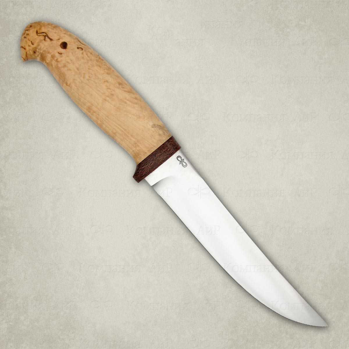 Нож Чеглок, АиР, карельская береза, 95х18 ножницы когтерезы средние с упором для пальца голубые с серым