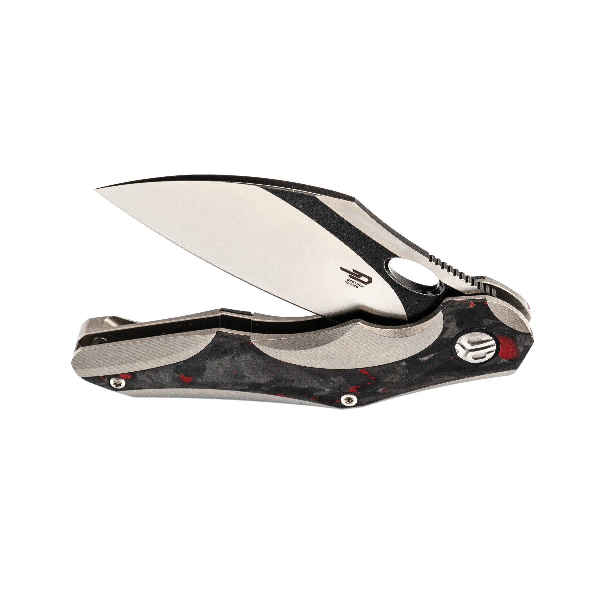 Складной нож Bestech Nogard, сталь M390, Titanium Black/Red Carbon - фото 6