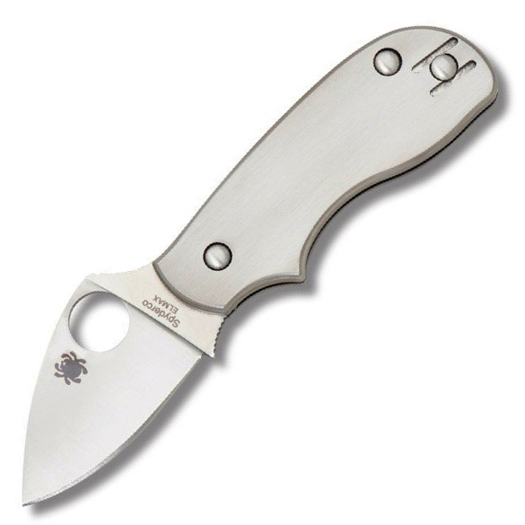 Нож складной Squeak Titanium Spyderco 154TIP, сталь Elmax® Satin Plain, рукоять титан