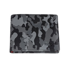 Фото Портмоне ZIPPO, серо-чёрный камуфляж, натуральная кожа, 10,8×2,5×8,6 см