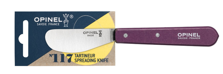 Нож для масла Opinel №117, деревянная рукоять, блистер, нержавеющая сталь, сливовый от Ножиков