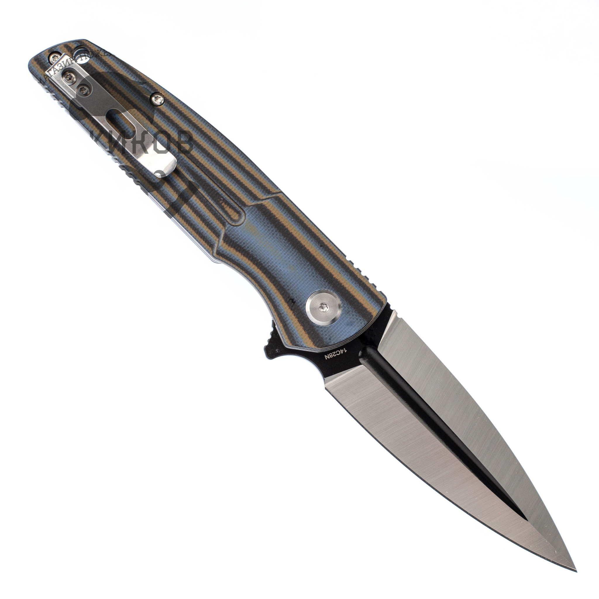 Складной нож Bestech Fin, сталь 14C28N Black/Satin, G10 Blue - фото 3