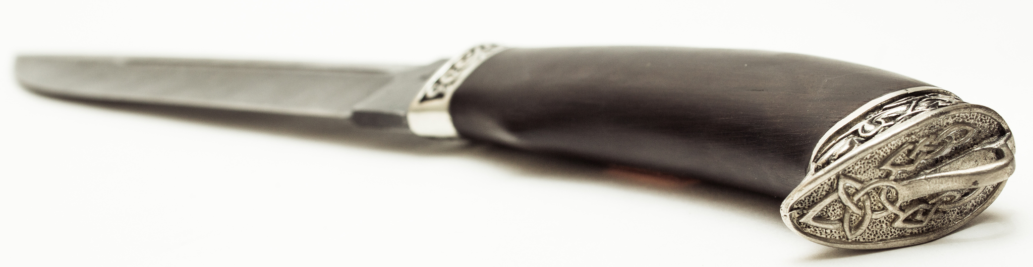 Нож Пластун из дамасской стали, мельхиор - фото 3