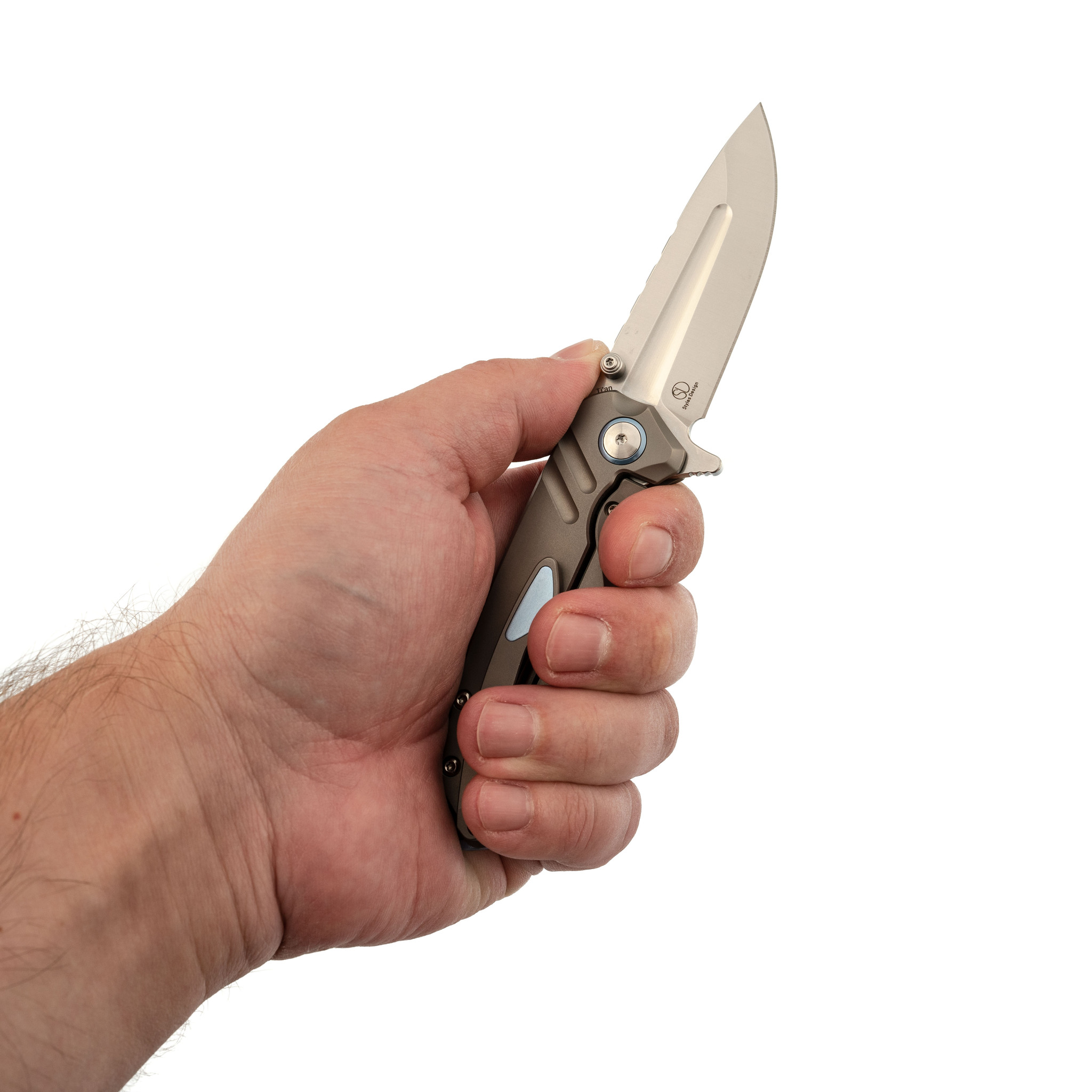 Складной нож Kizer Ti'an Satin, сталь S35VN, рукоять титан - фото 7