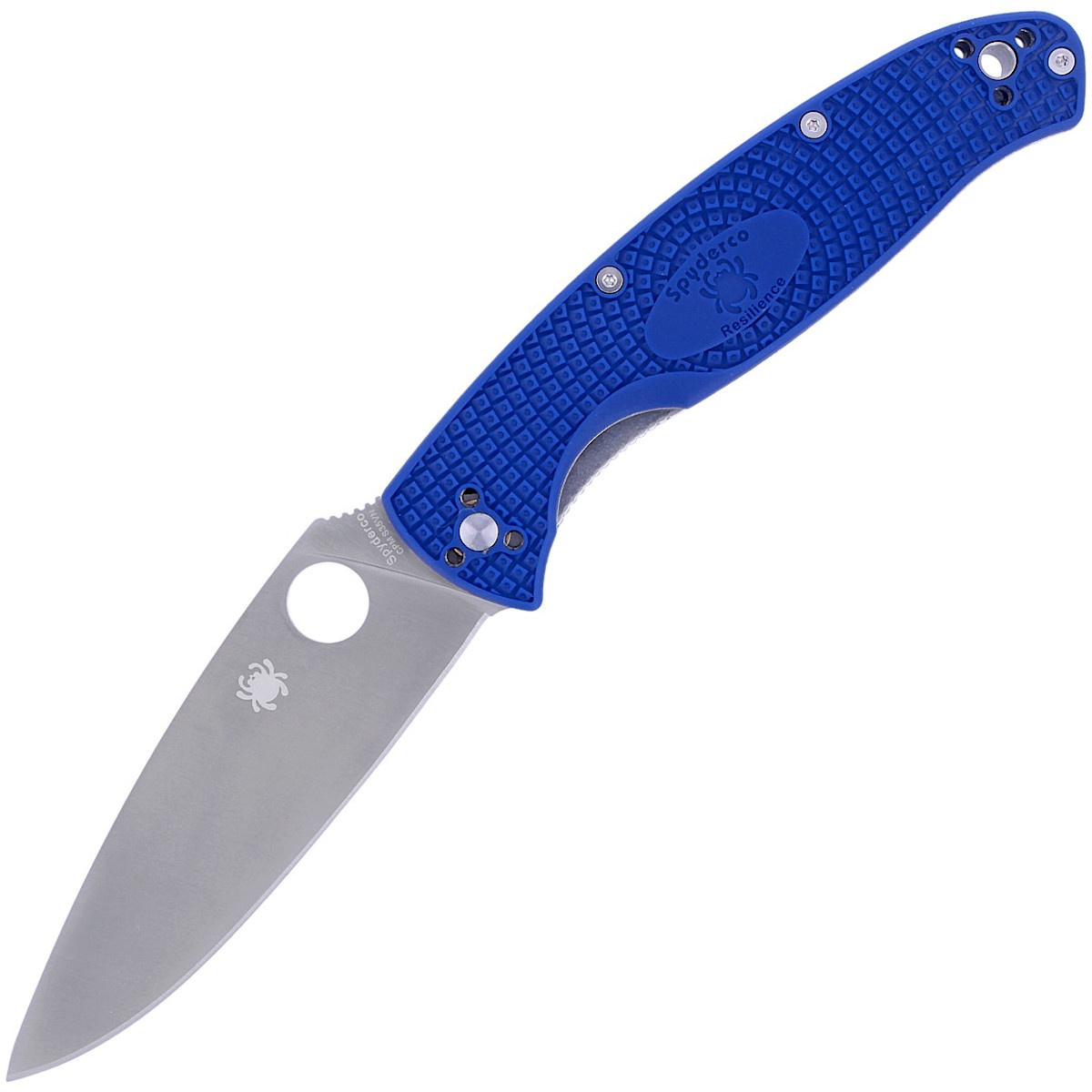 

Большой складной нож Spyderco Resilience LTW, сталь CPM-S35VN, рукоять синий FRN