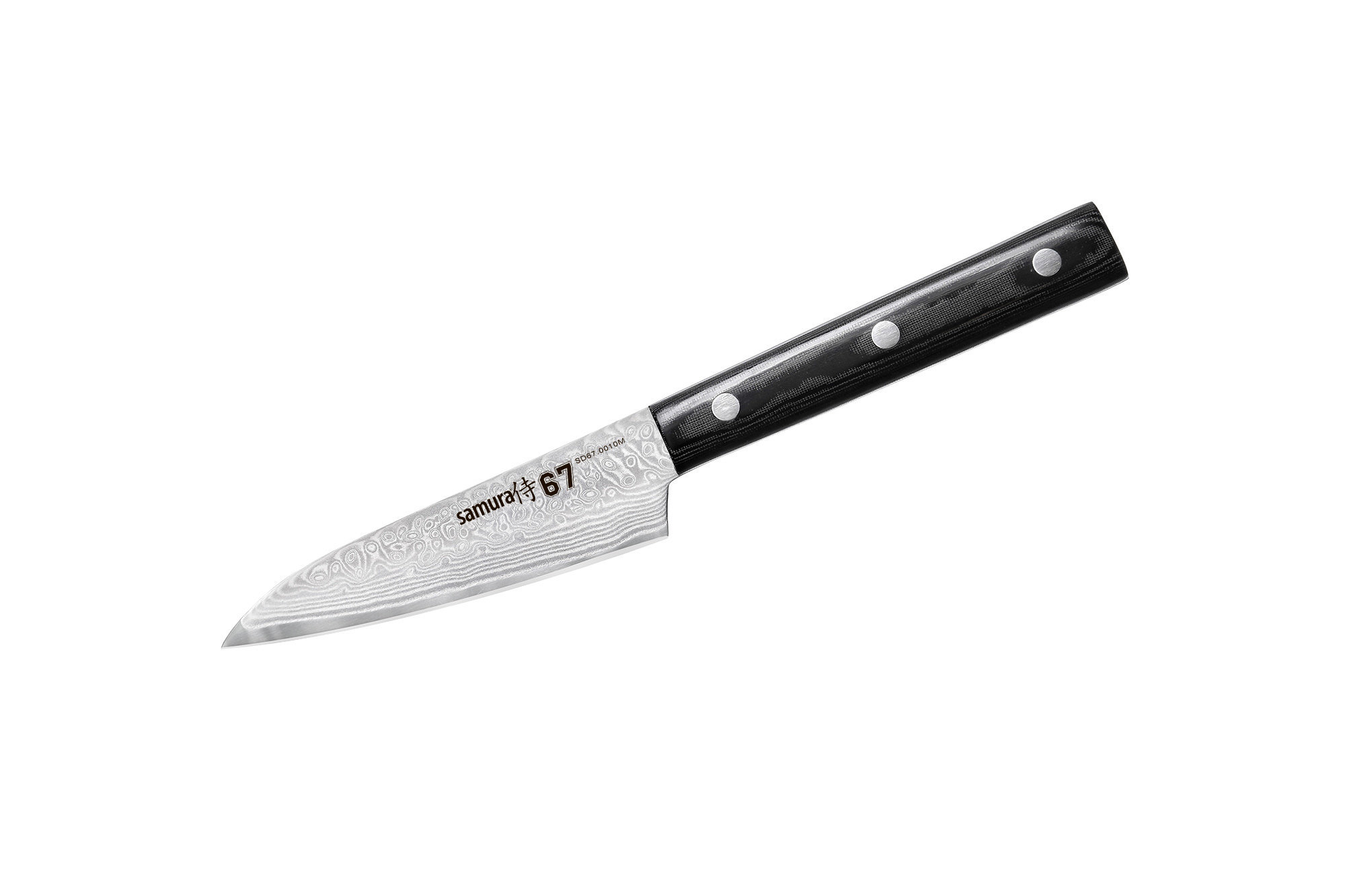 Нож кухонный Samura 67 овощной 98 мм, дамаск 67 слоев, микарта, Samura, Стальные ножи Samura