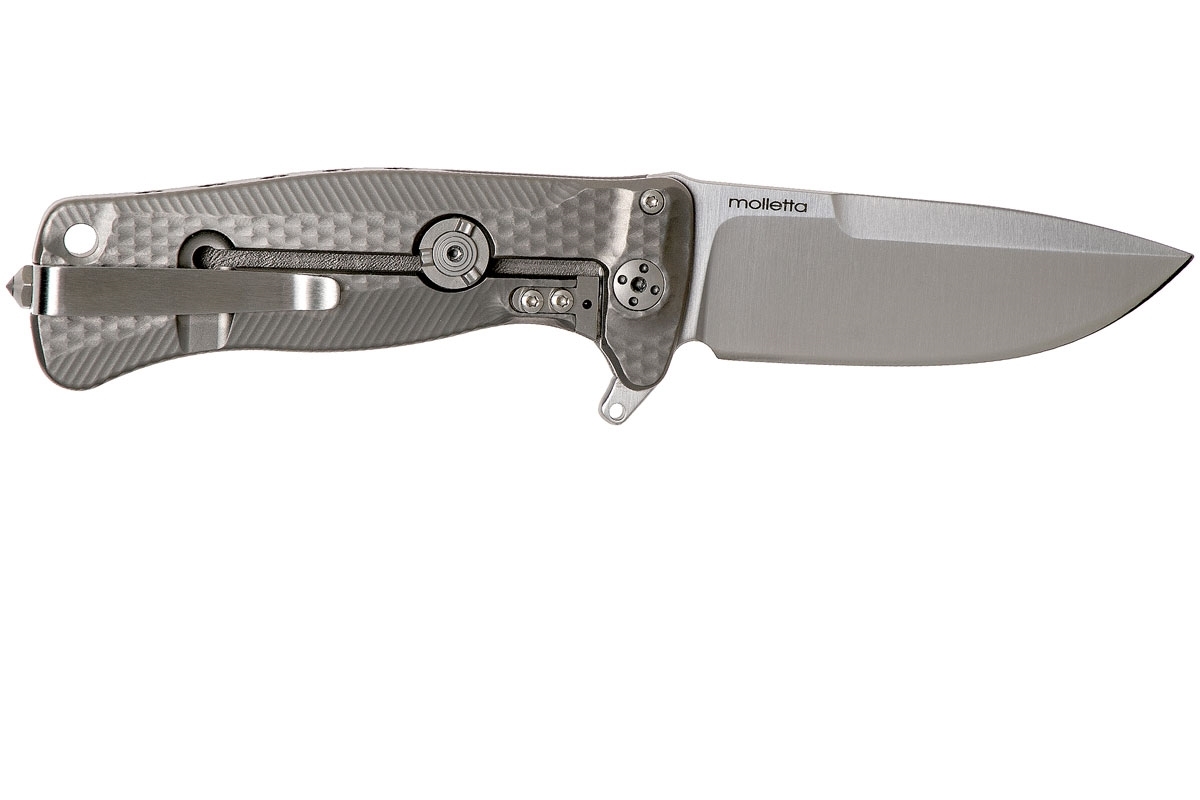 Нож складной LionSteel SR22 G (GREY) Mini, сталь Uddeholm Sleipner® Satin, рукоять титан по технологии Solid®, серый - фото 8