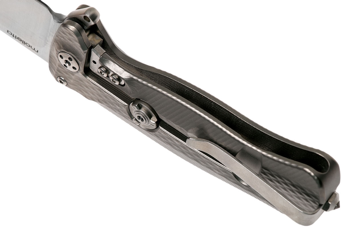 Нож складной LionSteel SR22 G (GREY) Mini, сталь Uddeholm Sleipner® Satin, рукоять титан по технологии Solid®, серый - фото 10