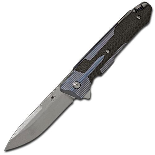 фото Складной нож spartan blades kranos, сталь cpm-s35vn, рукоять голубой титан/черный carbon fiber