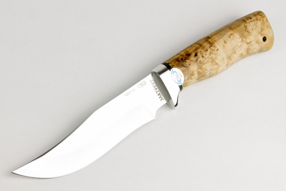 Нож АиР Клычок-1, сталь 100х13м, рукоять карельская береза, алюминий 