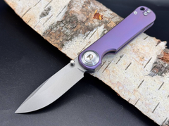 Фото Складной нож Dr.Tech Zefir D4245TP, сталь D2, рукоять TC4, фиолетовый