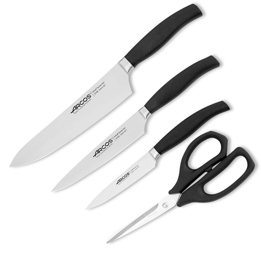 фото Набор из 3-х кухонных ножей с ножницами arcos clara