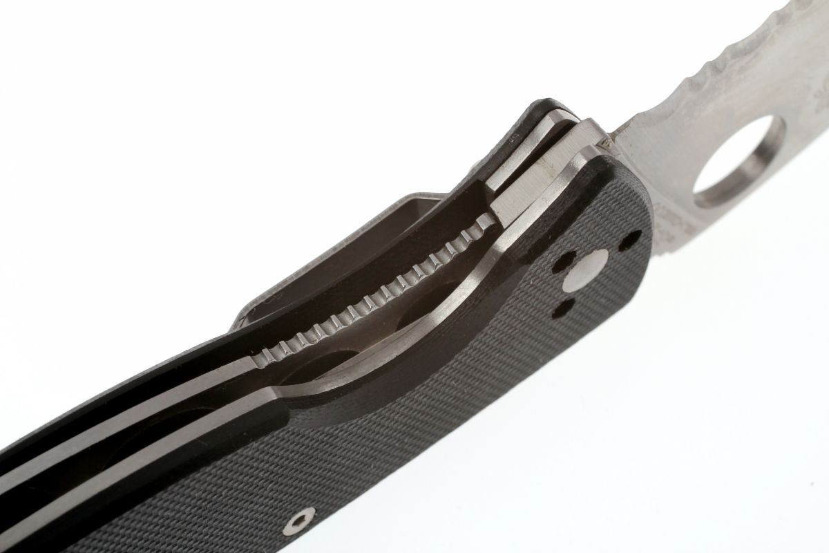 Нож складной Tenacious Spyderco 122GPS, сталь 8Cr13MOV Satin Combo, рукоять стеклотекстолит G-10, чёрный - фото 7