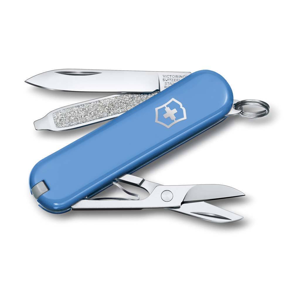 Нож Victorinox Classic SD Colors, Summer Rain (0.6223.28G) голубой, 7 функций 58мм нож 0 6228 т classic range 58мм victorinox