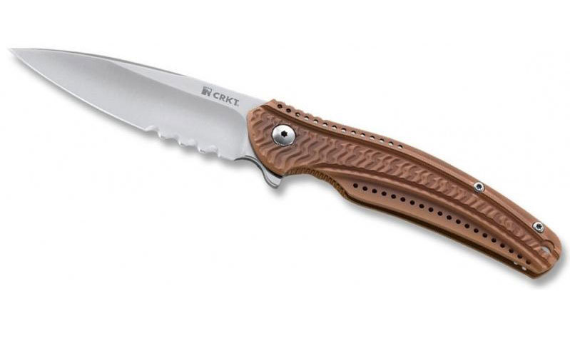 Складной нож CRKT Ripple Bronze Combo, сталь Acuto 440, рукоять нержавеющая сталь 420J2