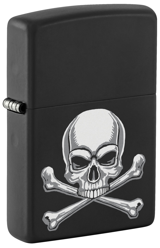 Зажигалка ZIPPO с покрытием Black Matte, латунь/сталь, серебристая