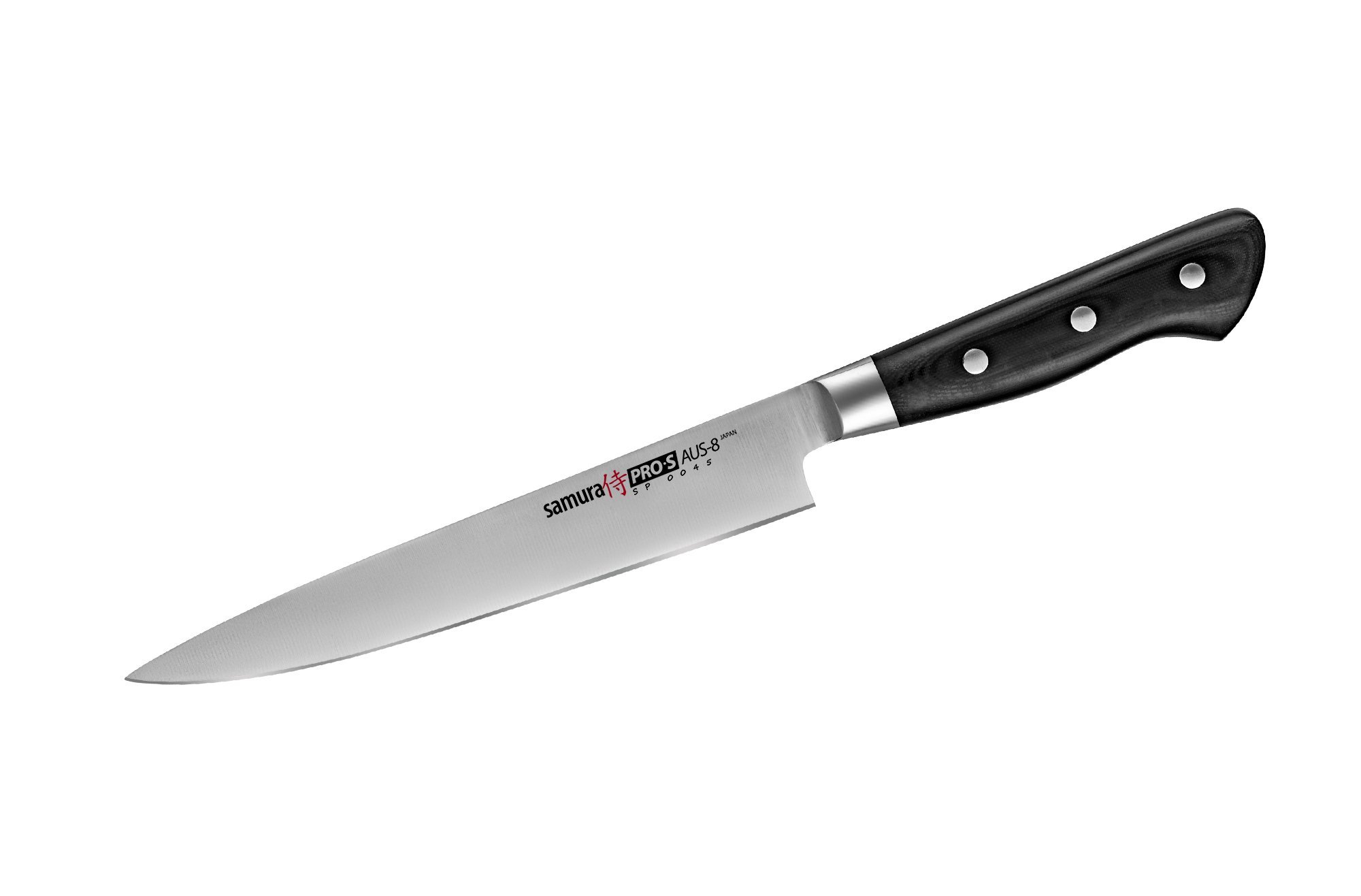 Нож кухонный Samura PRO-S для нарезки - SP-0045, сталь AUS-8, рукоять G10, 200 мм