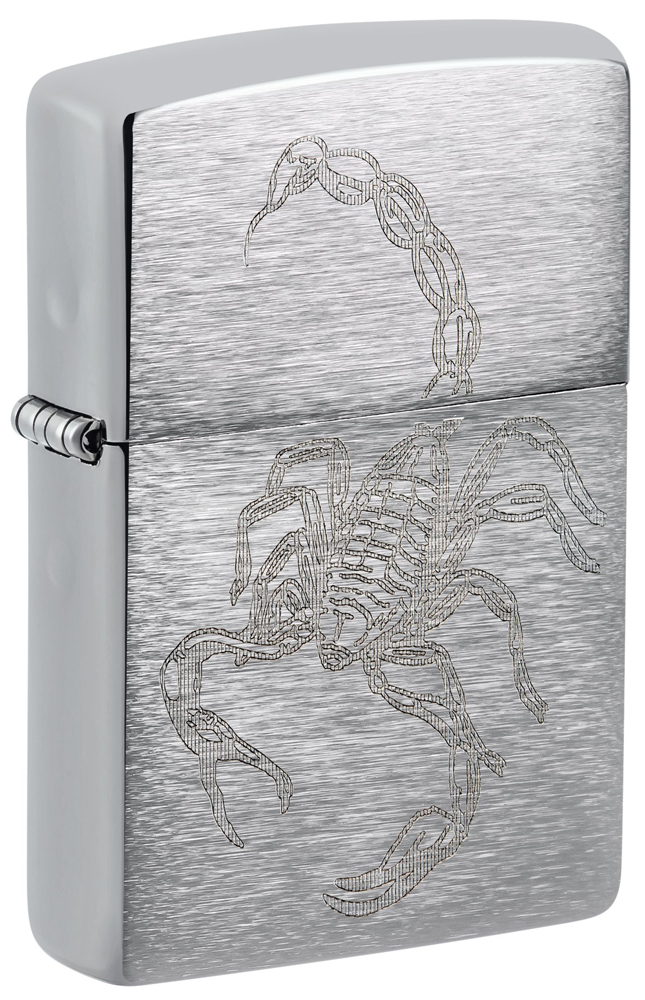 фото Зажигалка zippo с покрытием brushed chrome, латунь/сталь, серебристая