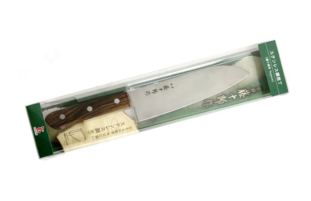 Нож Сантоку, Tojiro, TJ-12, сталь SK-5, коричневый - фото 2