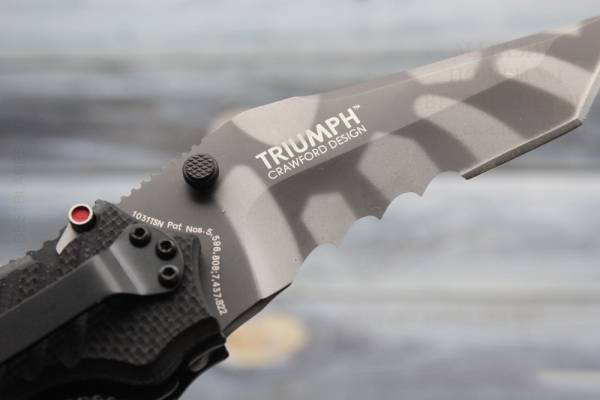 фото Полуавтоматический складной нож crkt triumph tiger stripe, сталь aus 8, рукоять g-10