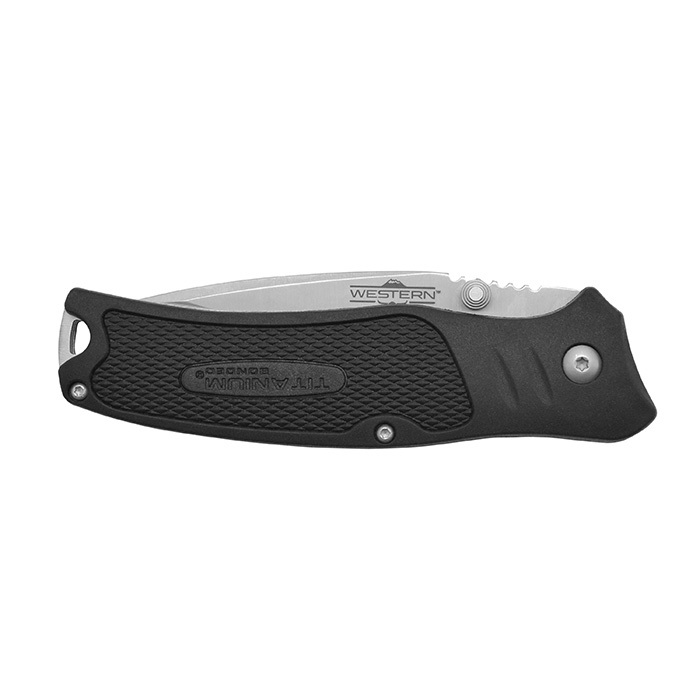 Нож складной Camillus Western 8" BlacTrax, Titanium Bonded® 420 Stainless Steel, TPR Handles 8.3 см. от Ножиков
