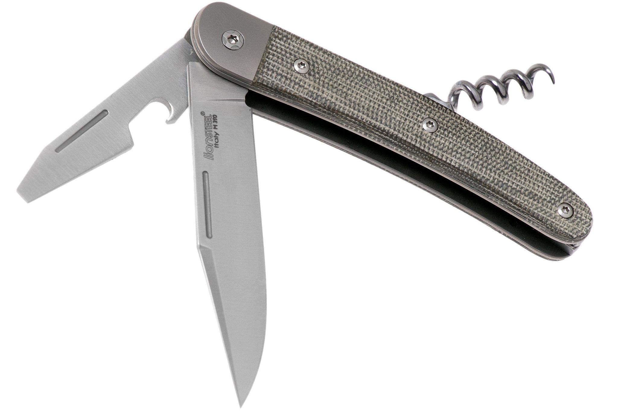 Складной нож-мультитул Lionsteel Jack 3, сталь M390, рукоять микарта