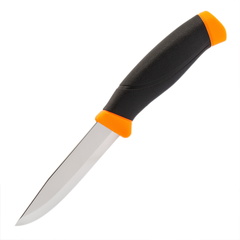 Фото Нож с фиксированным лезвием Morakniv Companion Orange, сталь Sandvik 12C27, рукоять резина/пластик, оранжевый