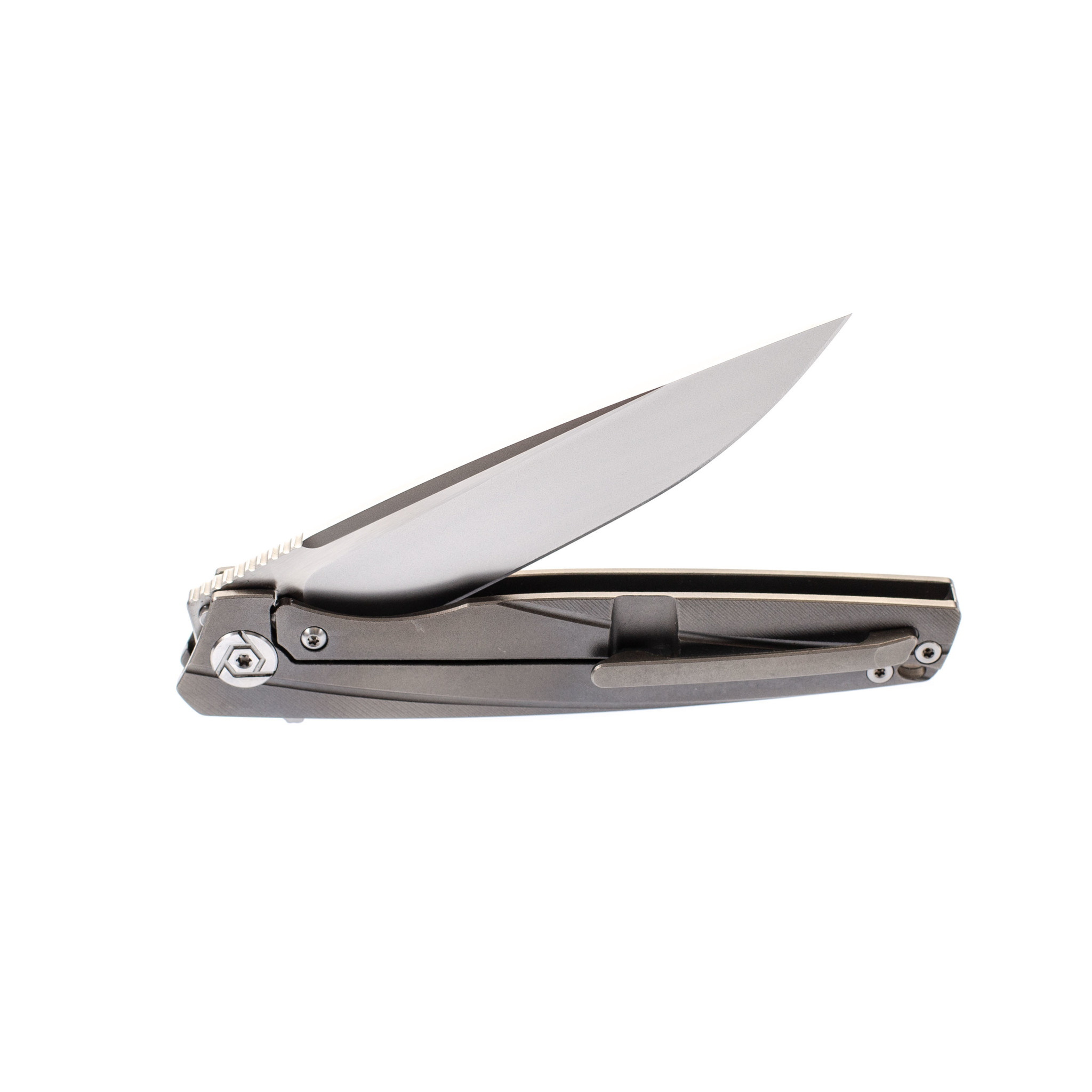 Нож складной 803CH Rikeknife, сталь M390, рукоять Dark Grey Titan/Carbon Fiber - фото 5