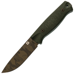 Фото Охотничий нож Hot Knife Hoot, сталь D2 cerakote camo, рукоять зелёная микарта